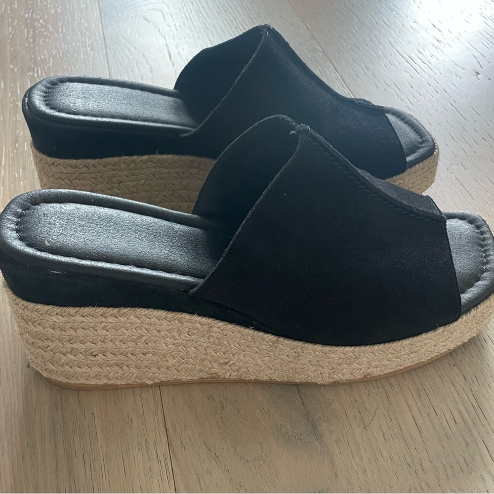 Toni Pons Miriam Wedge in Black Suede Sz 38 - Picture 3 of 9